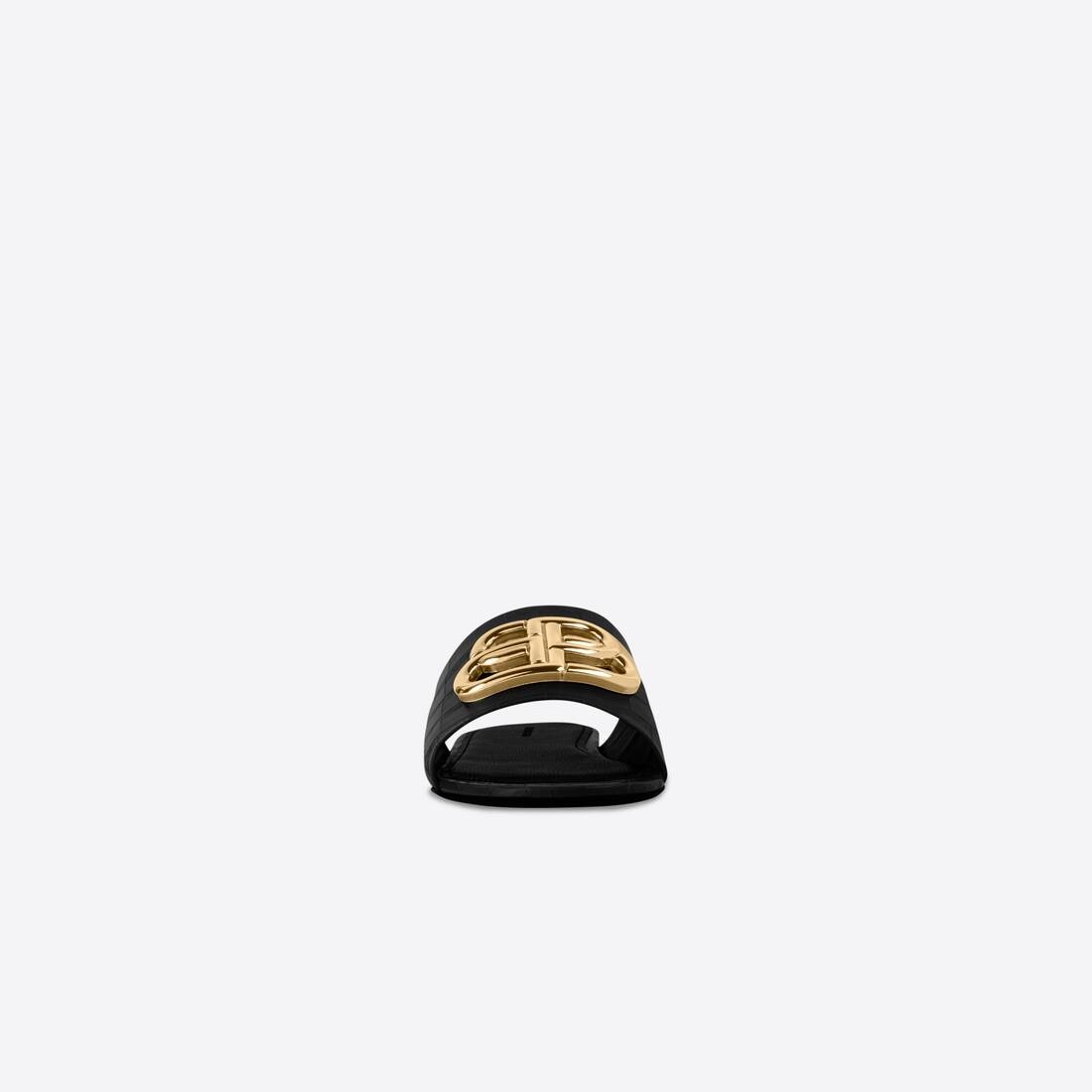 Women's Oval Bb Slide Sandal in Black/gold - 3