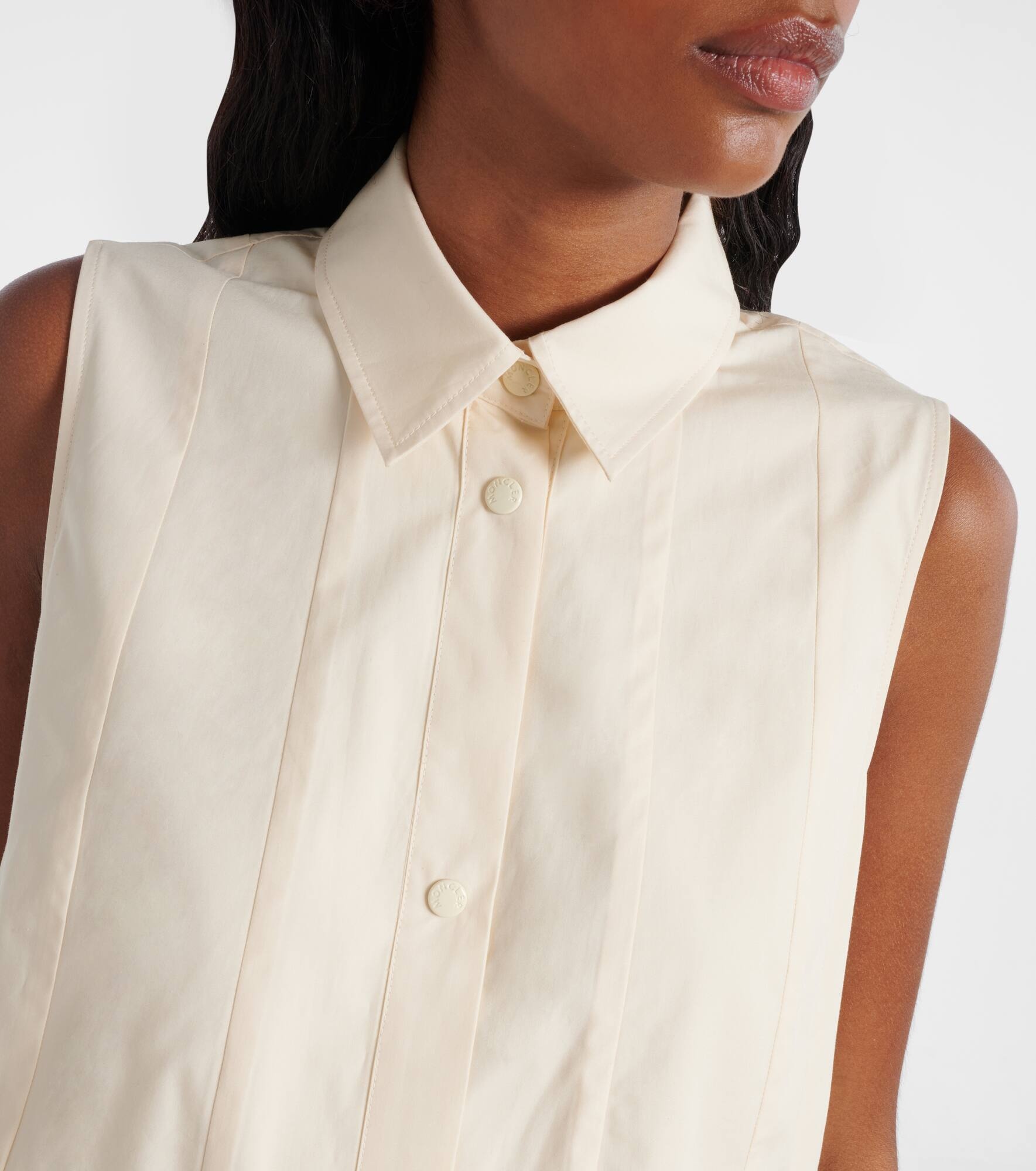 Cotton poplin and silk shirt dress - 4