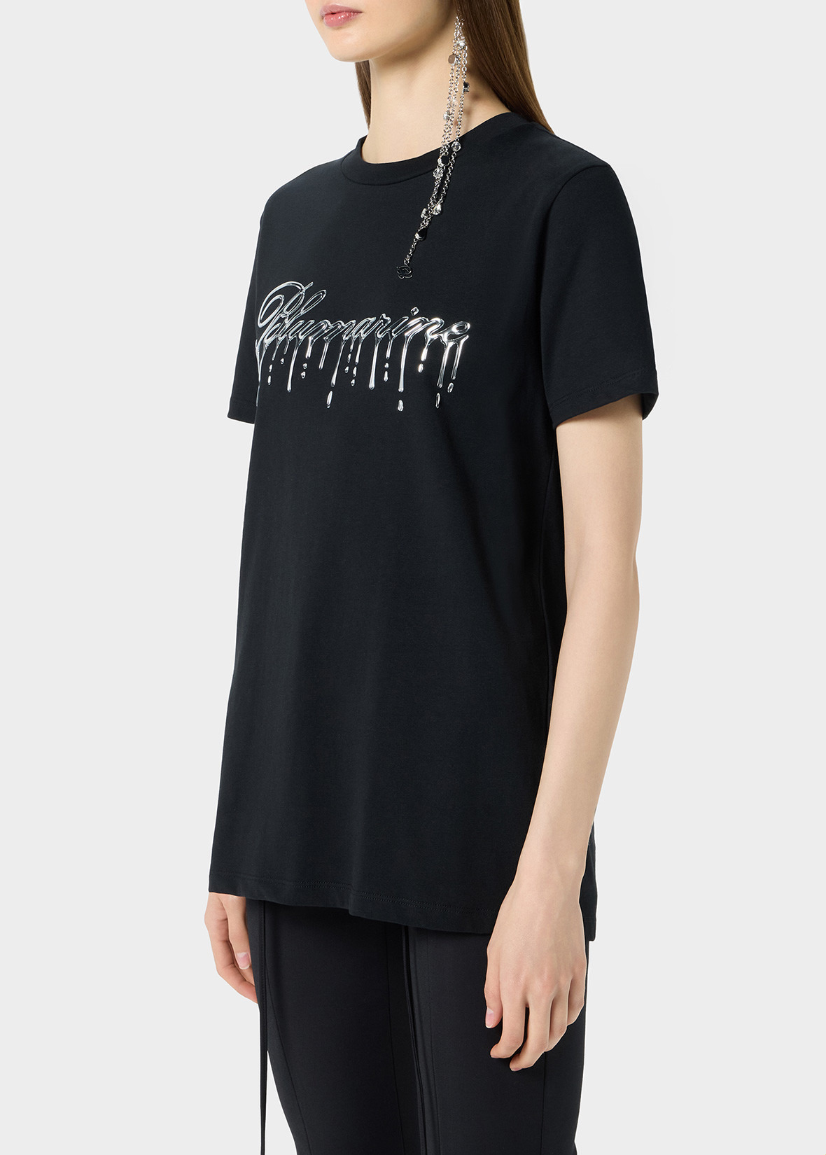JERSEY T-SHIRT WITH DRIPPING-EFFECT LOGO - 5