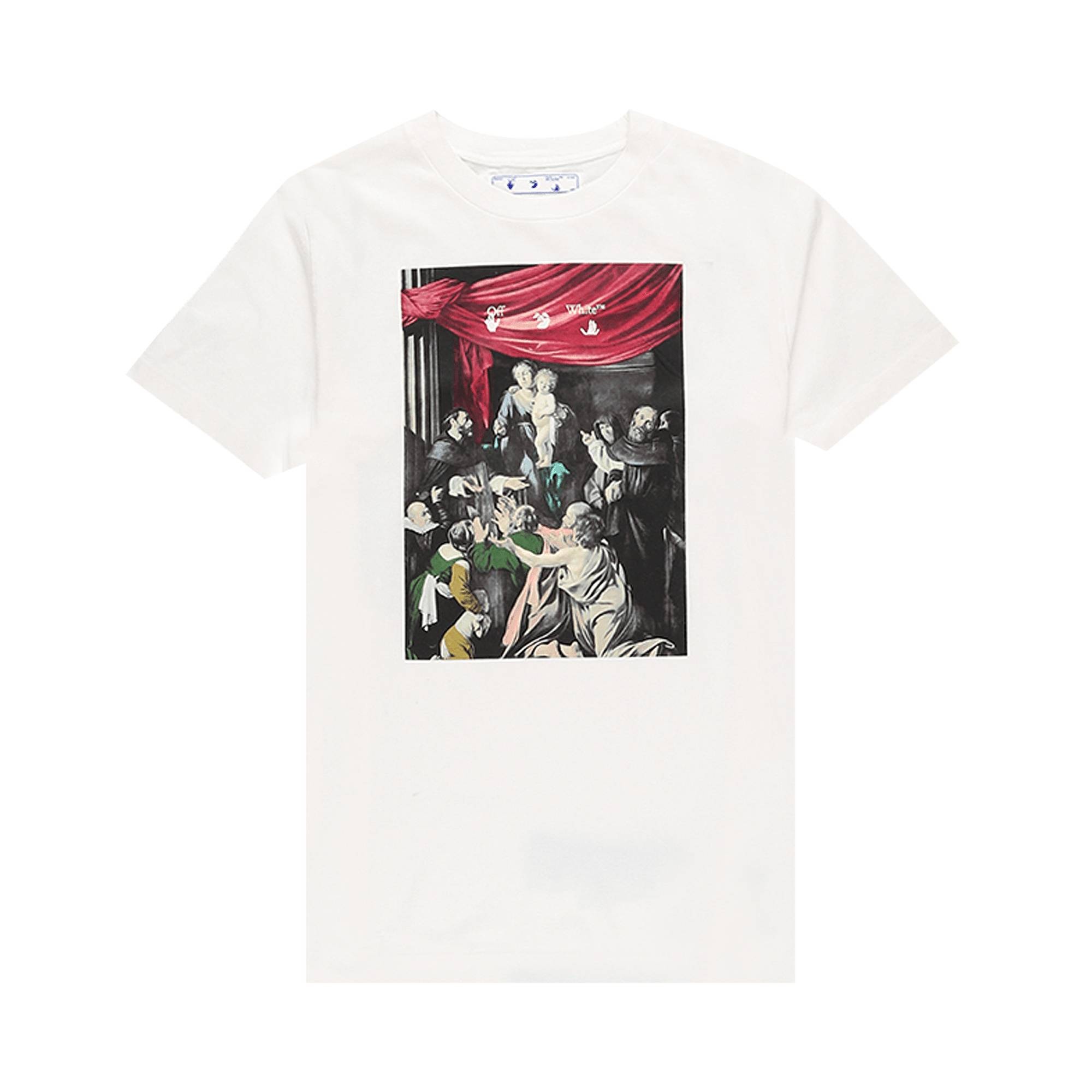 Off-White Caravaggio Paint Slim Tee 'White/Black' - 1