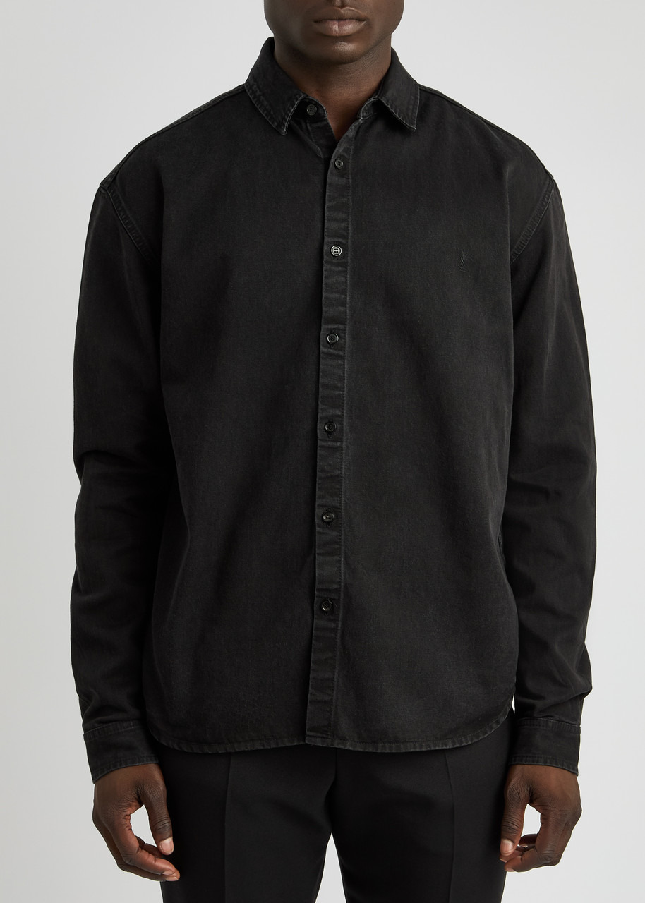 Saint Laurent Logo-embroidered Denim Shirt - 2