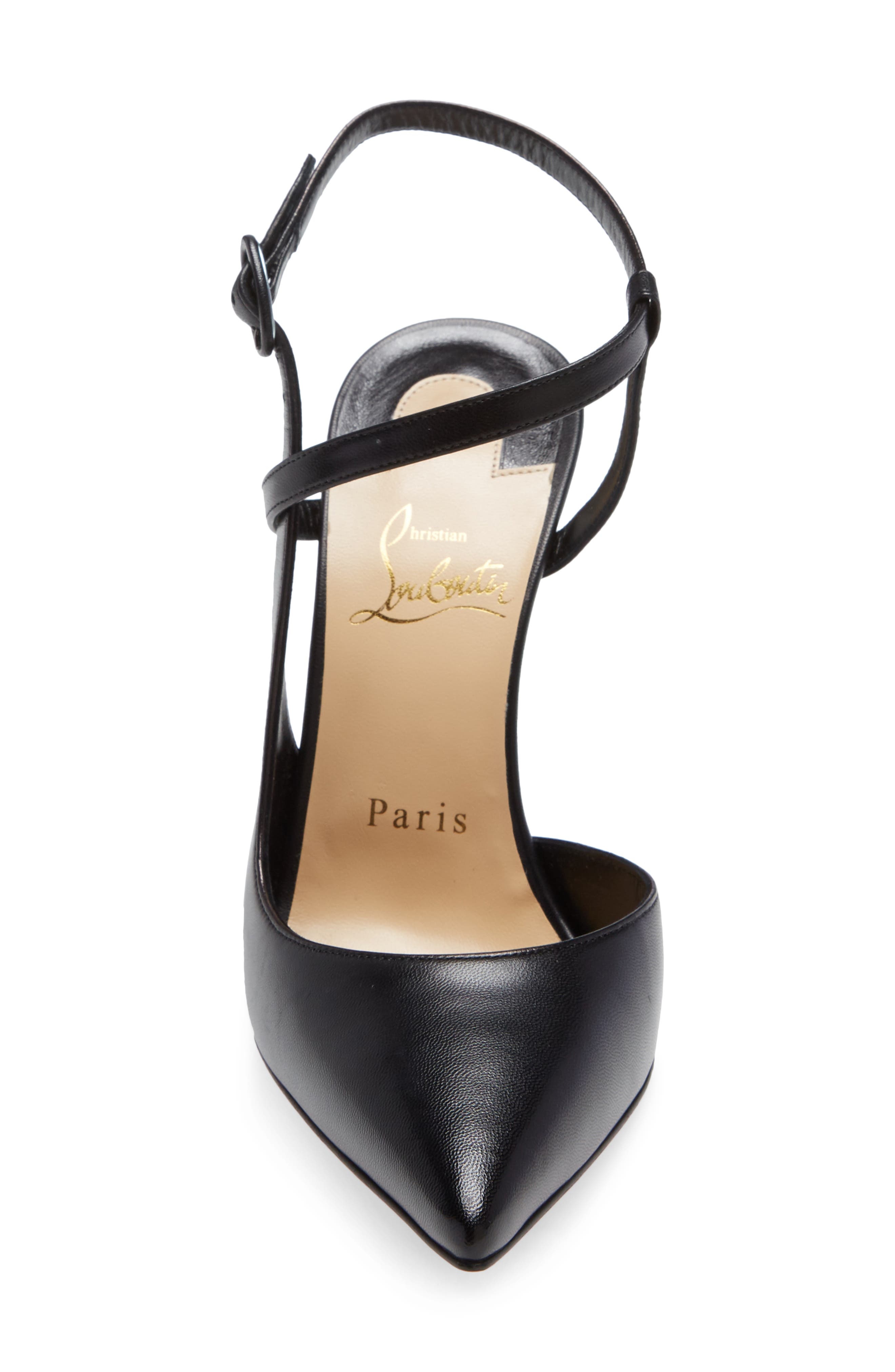 Christian Louboutin Jenlove Ankle Strap Pointed Toe Pump in Bk01 Black at Nordstrom - 4