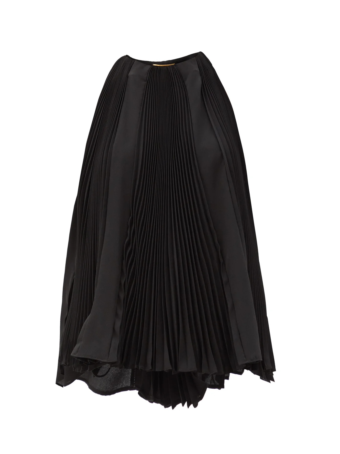 Pleated silk-georgette trapeze blouse - 1