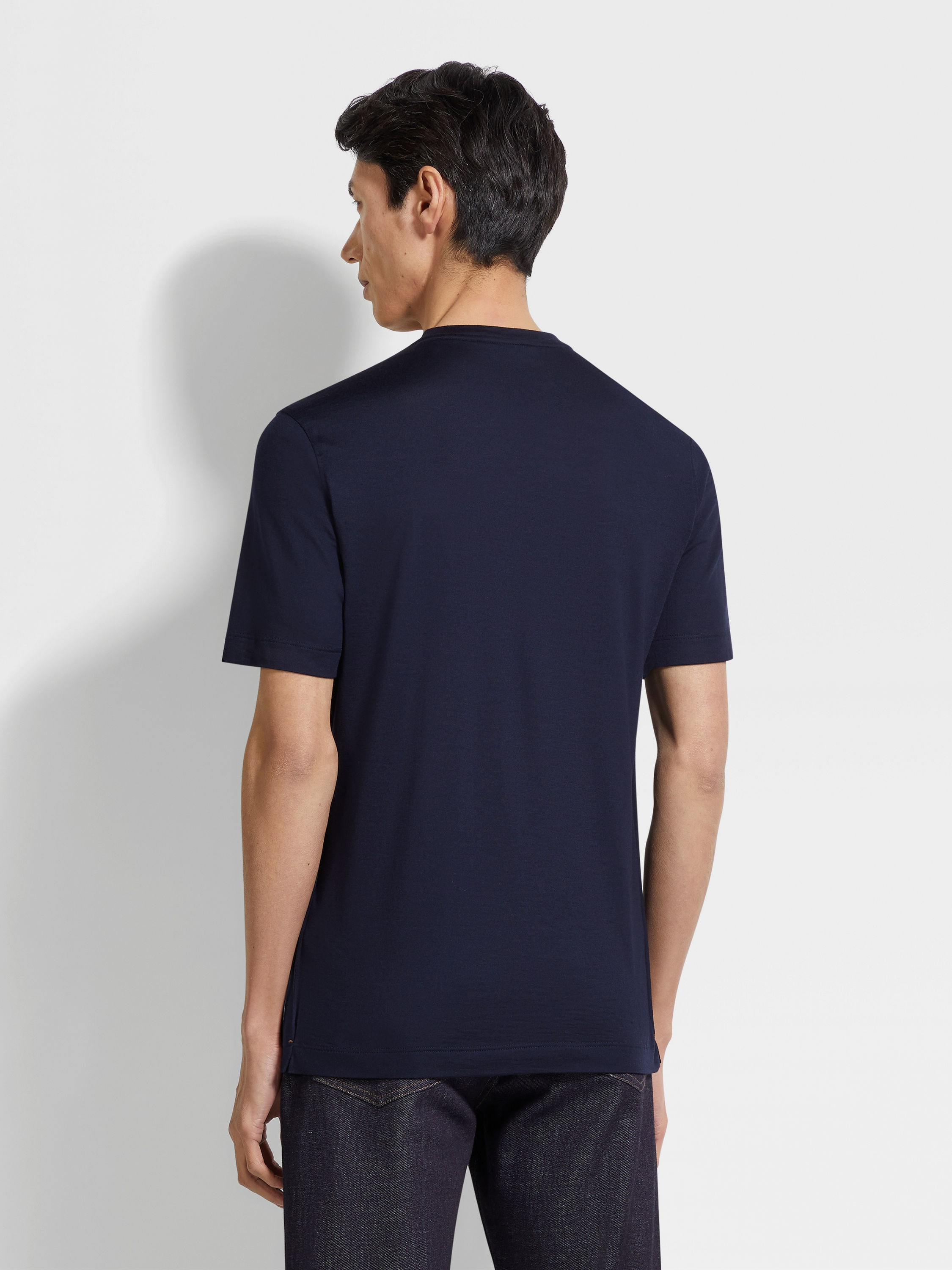 NAVY BLUE VELLUS AUREUM T-SHIRT - 5