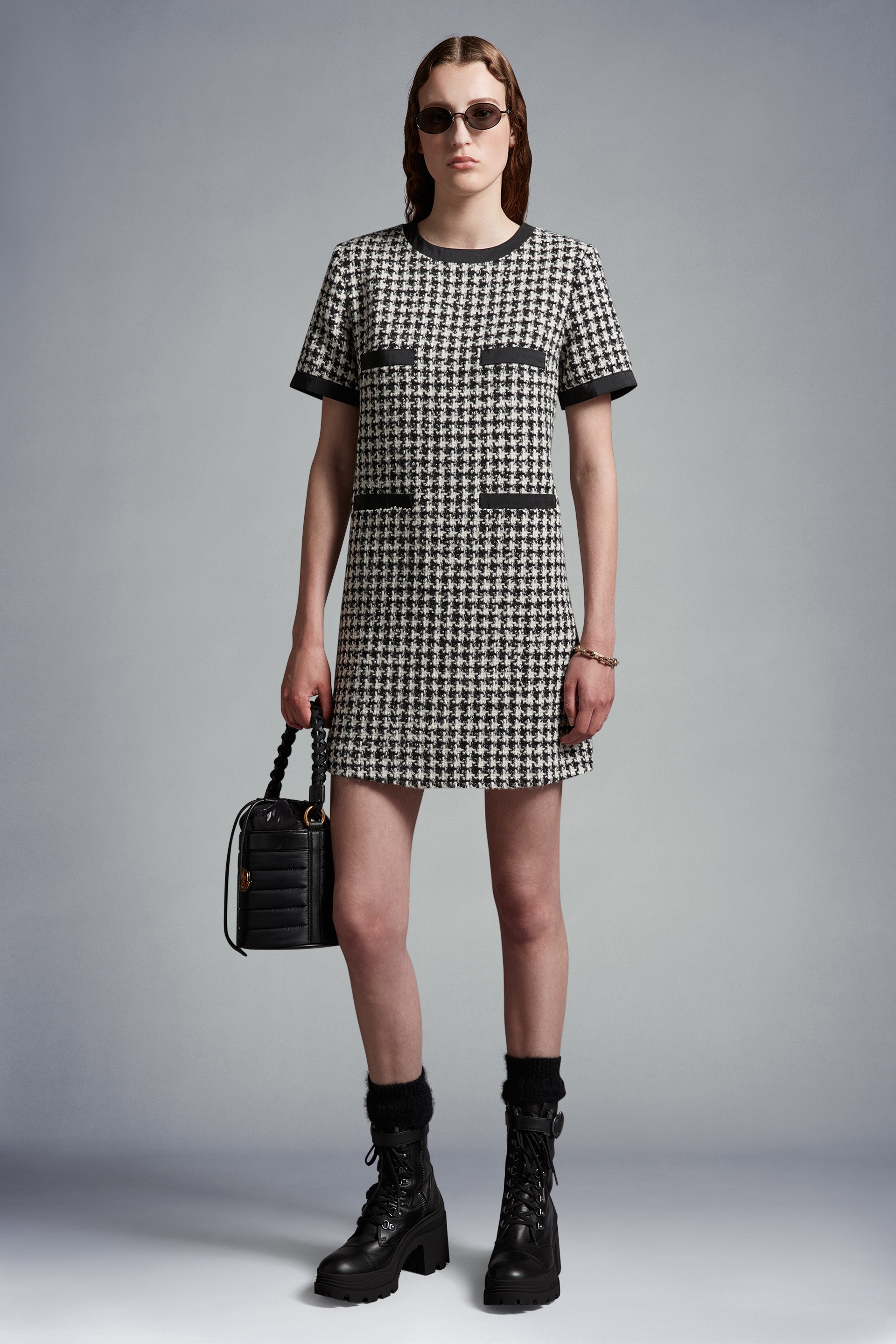 Houndstooth Bouclé Dress - 2