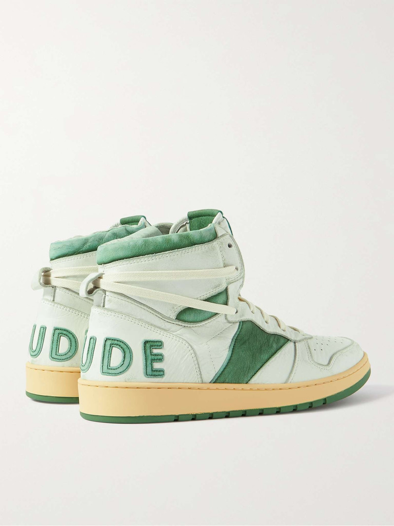 Rhecess Distressed Leather High-Top Sneakers 5