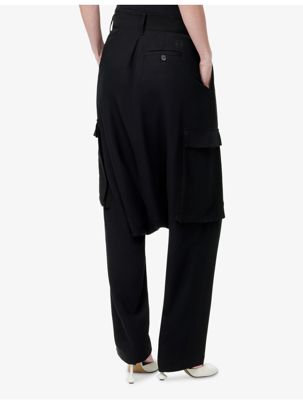 Drop-Crotch Woven Trousers - 4