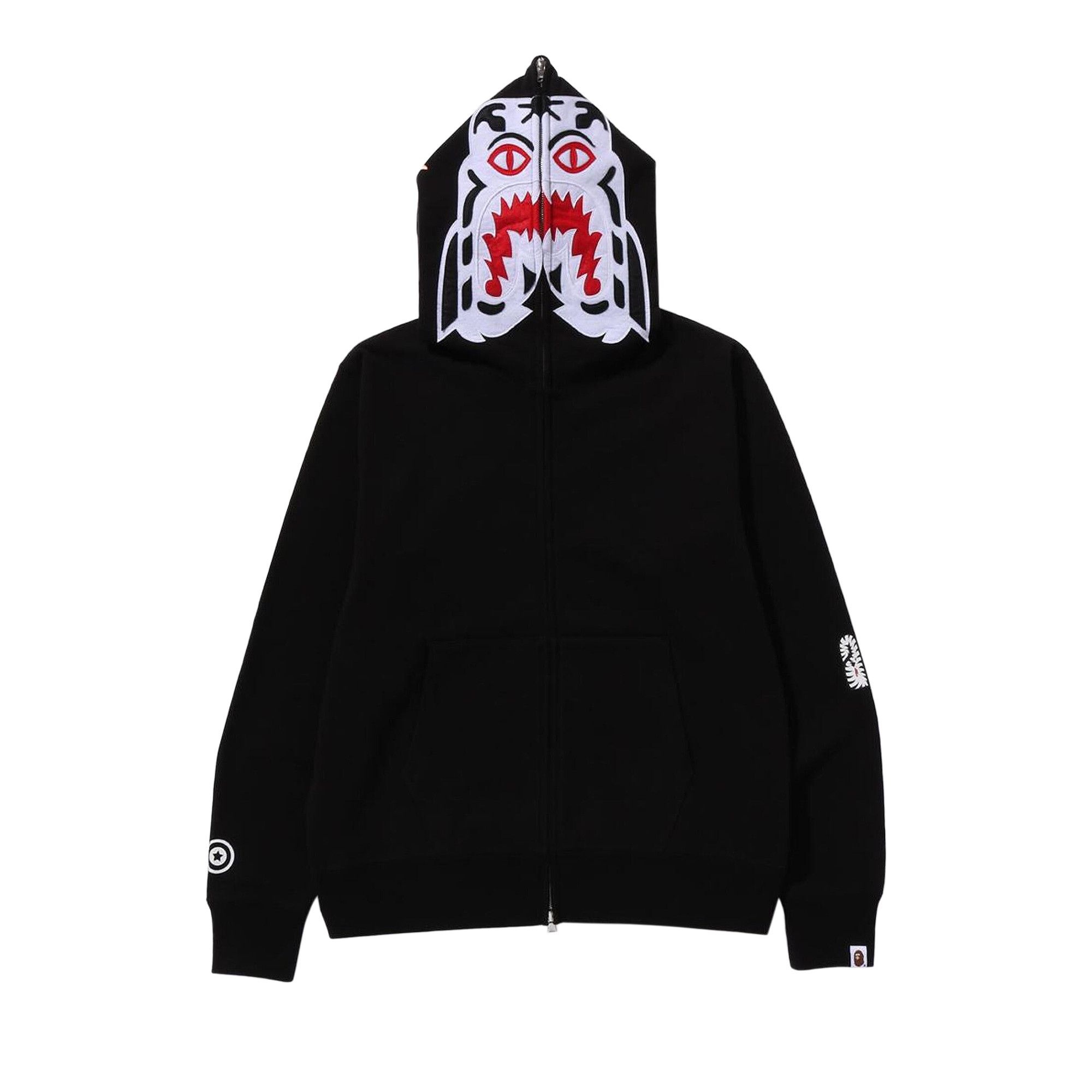 BAPE Tiger Full Zip Hoodie 'Black' - 1