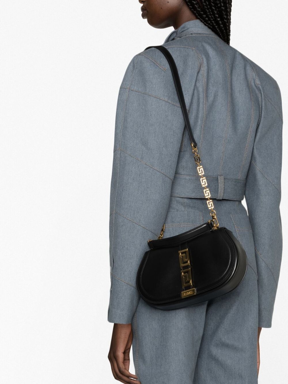 Greca Goddess leather shoulder bag - 3