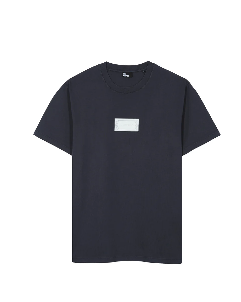 T-SHIRT WITH NAVY SCREEN PRINT - 1