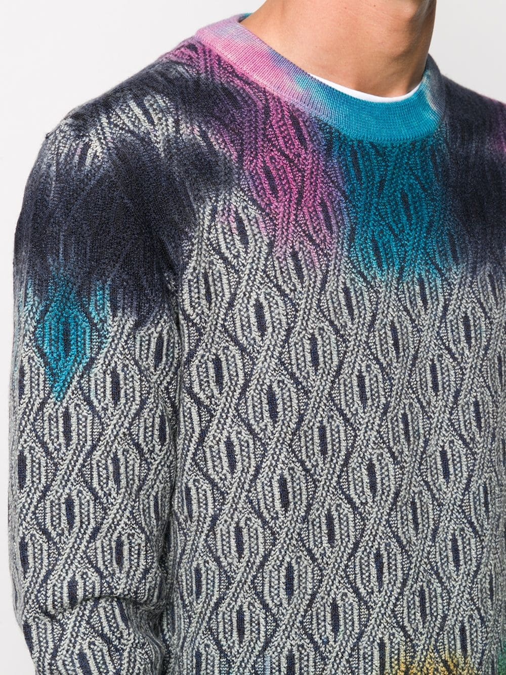 tie-dye cable knit jumper - 5