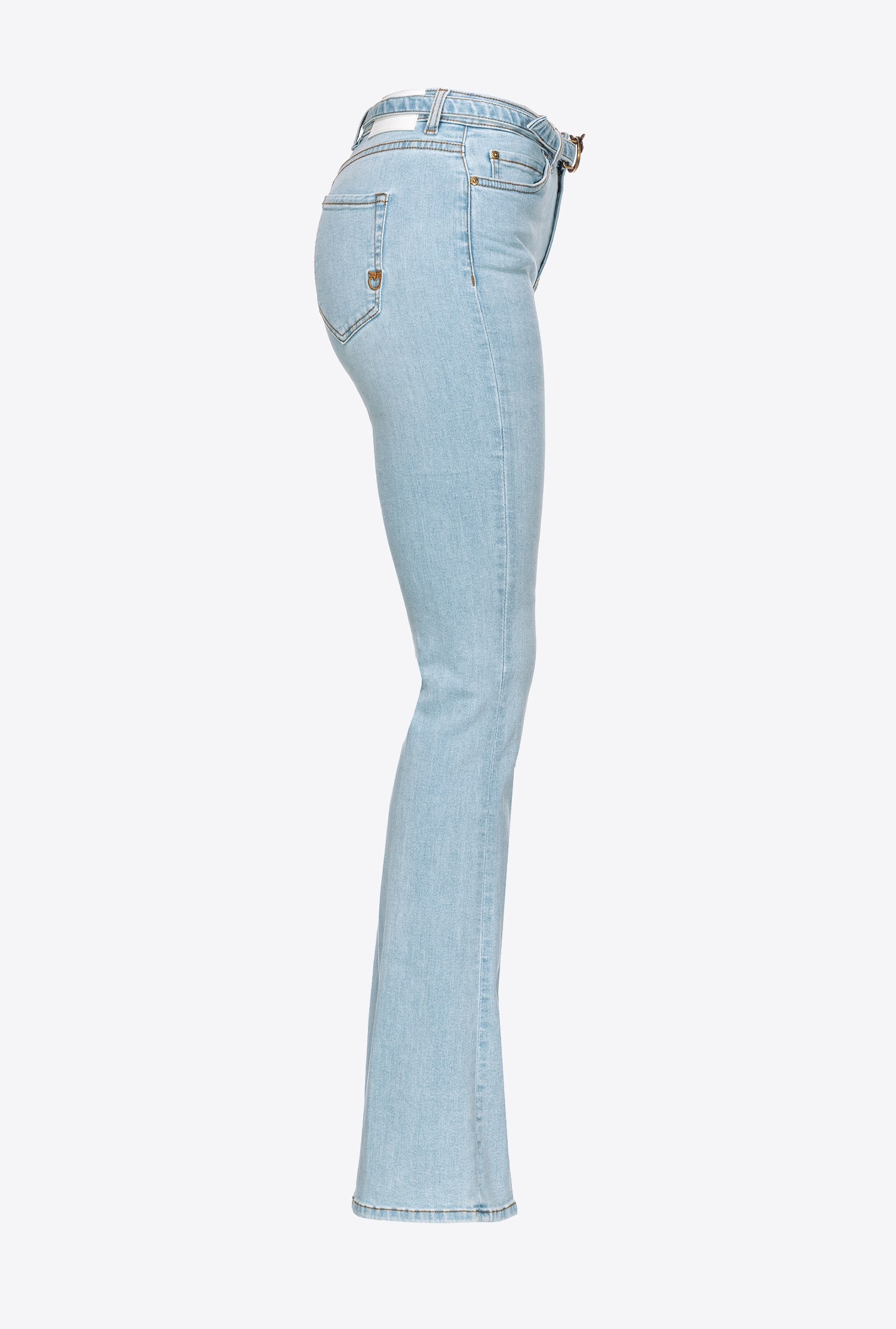 FLARED BABY BLUE DENIM JEANS - 5