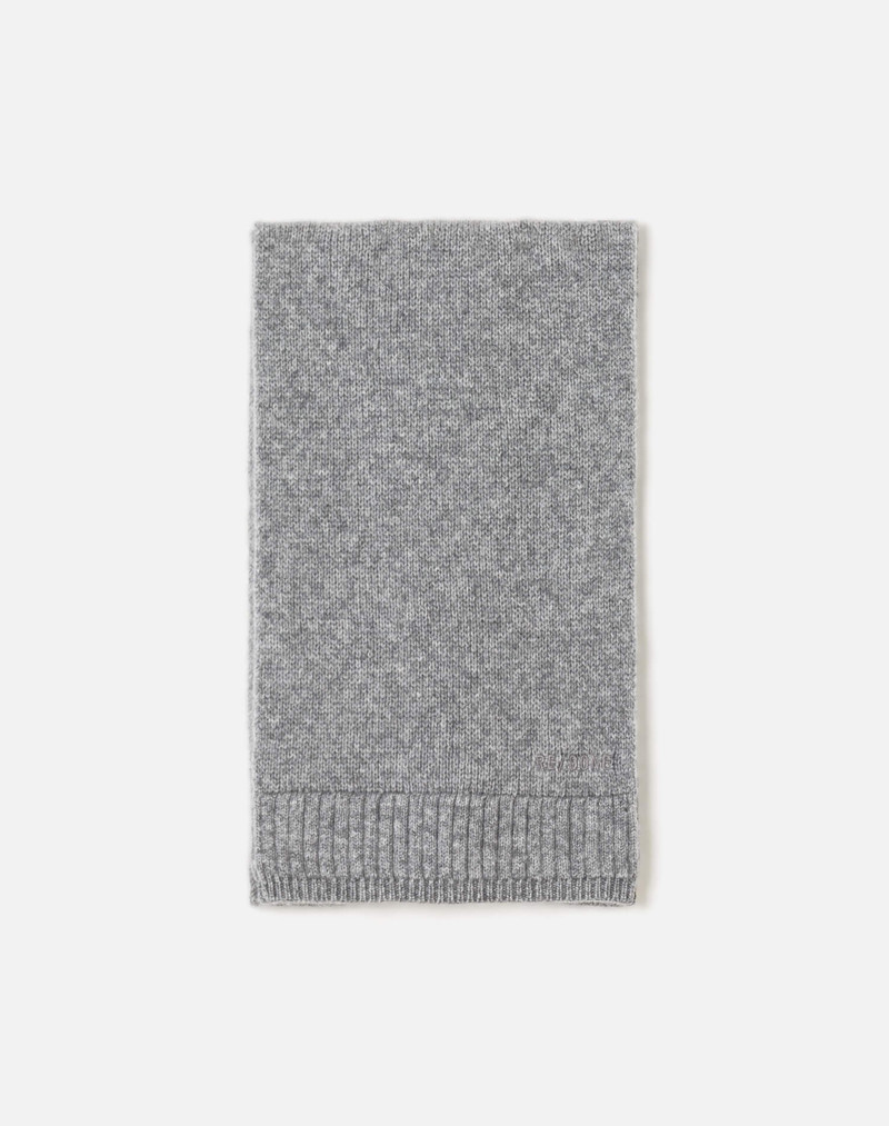 Cashmere Rib Scarf - Grey Heather 1