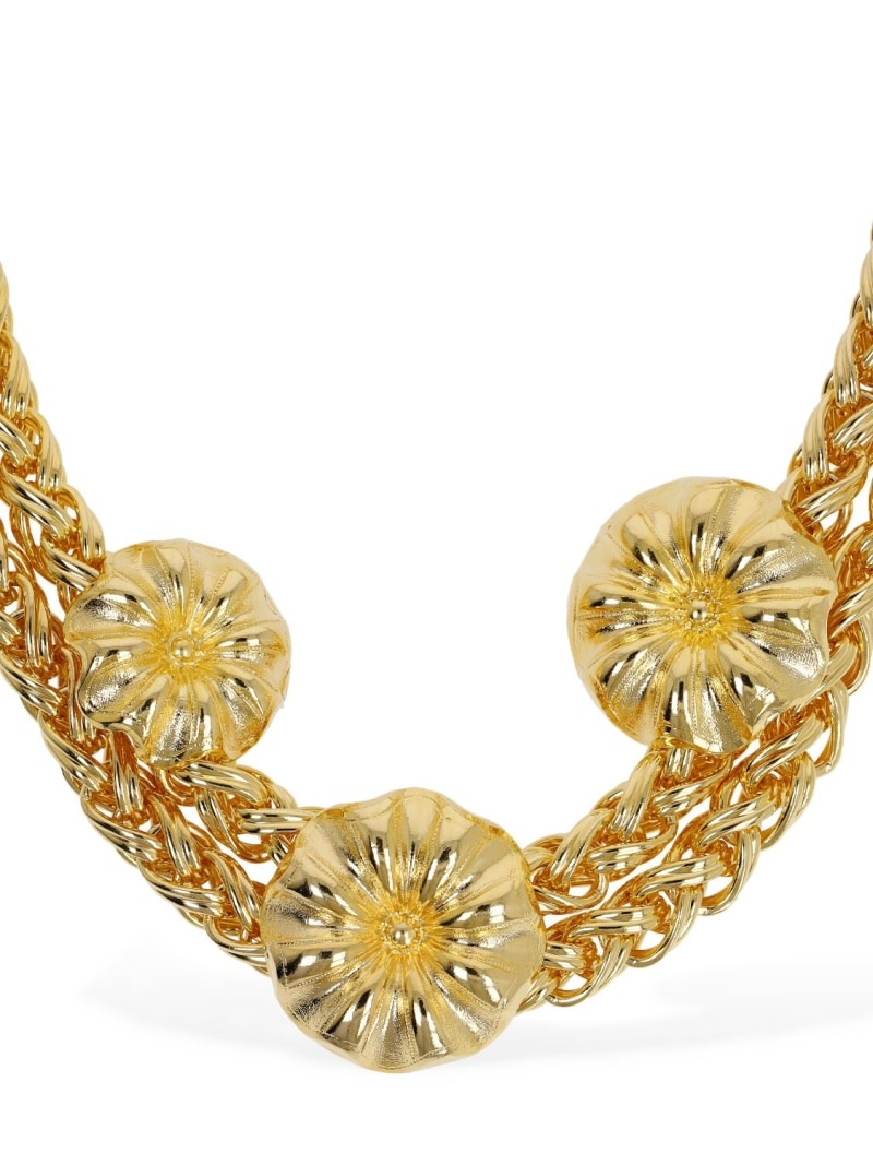 Elizabeth double chain daisy necklace - 3