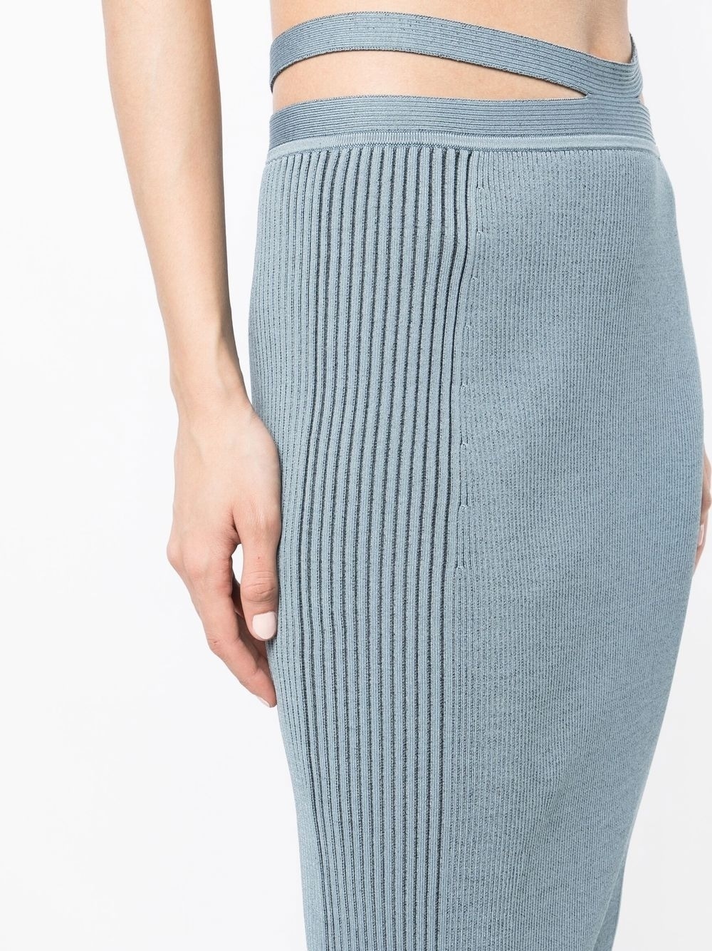 side ribbed-detail midi skirt - 5