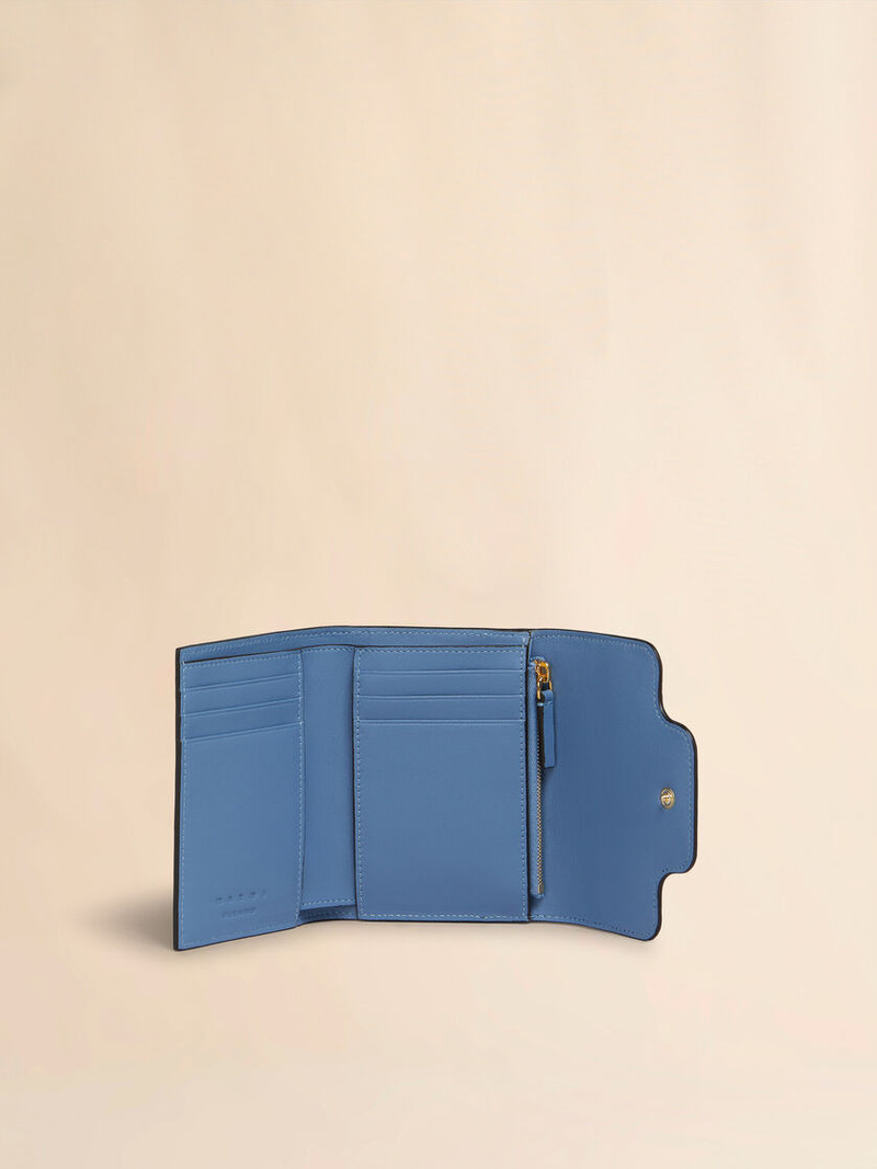 Marni BLUE AND BEIGE LEATHER TRUNKAROO TRIFOLD WALLET outlook