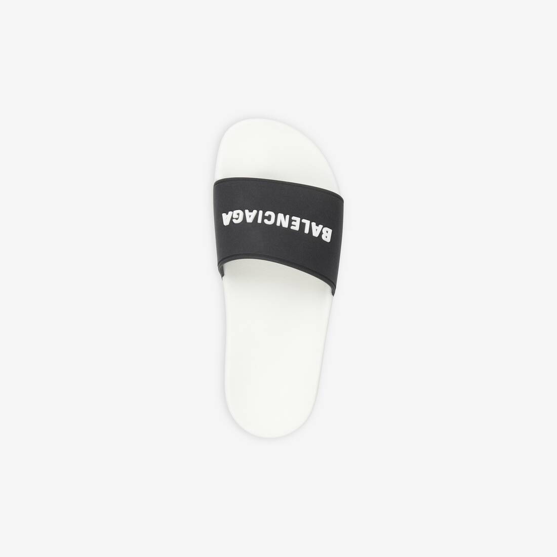 Men's Pool Slide Sandal in White/black - 5