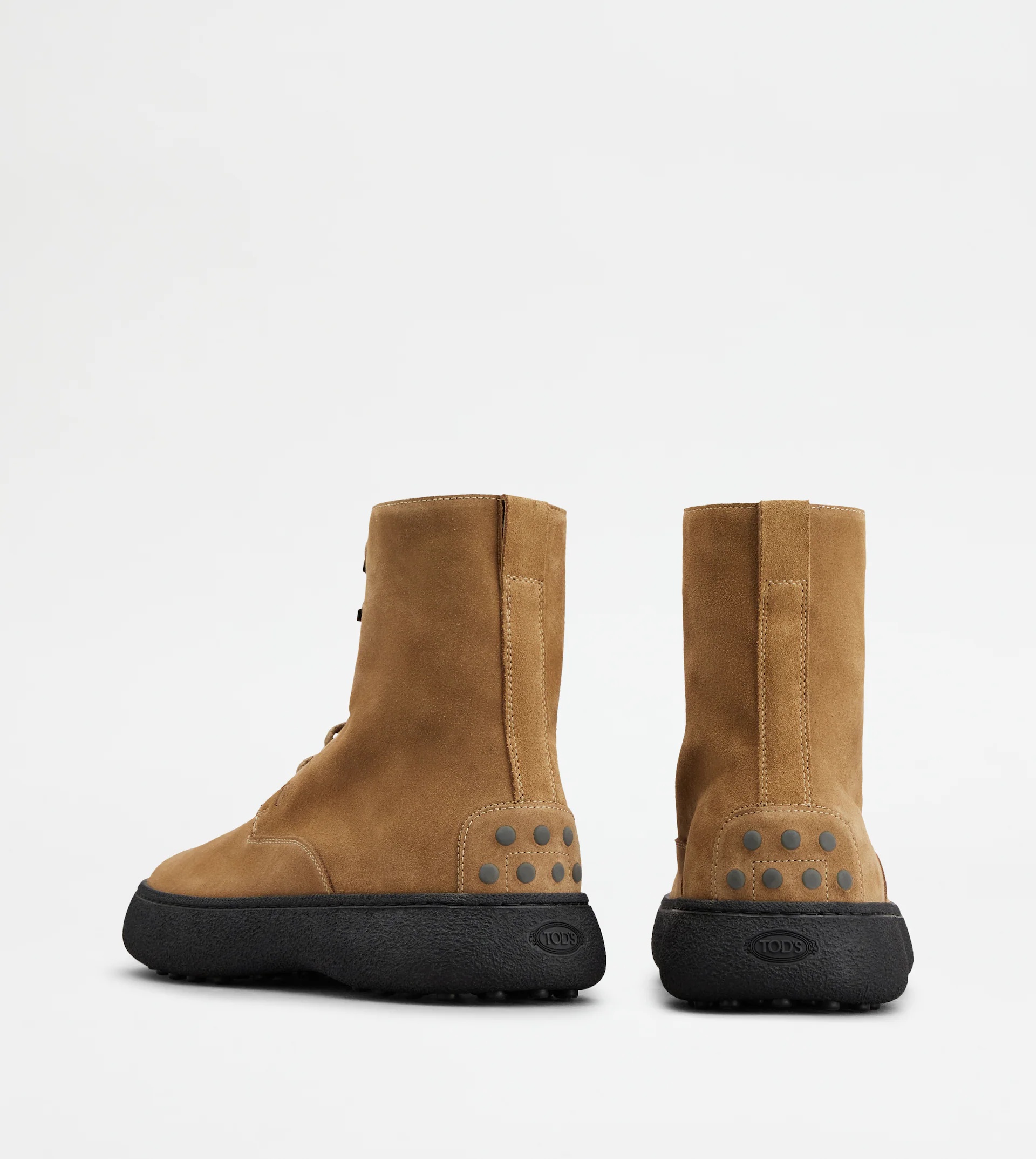 TOD'S W. G. LACE-UP ANKLE BOOTS IN SUEDE - BROWN - 2