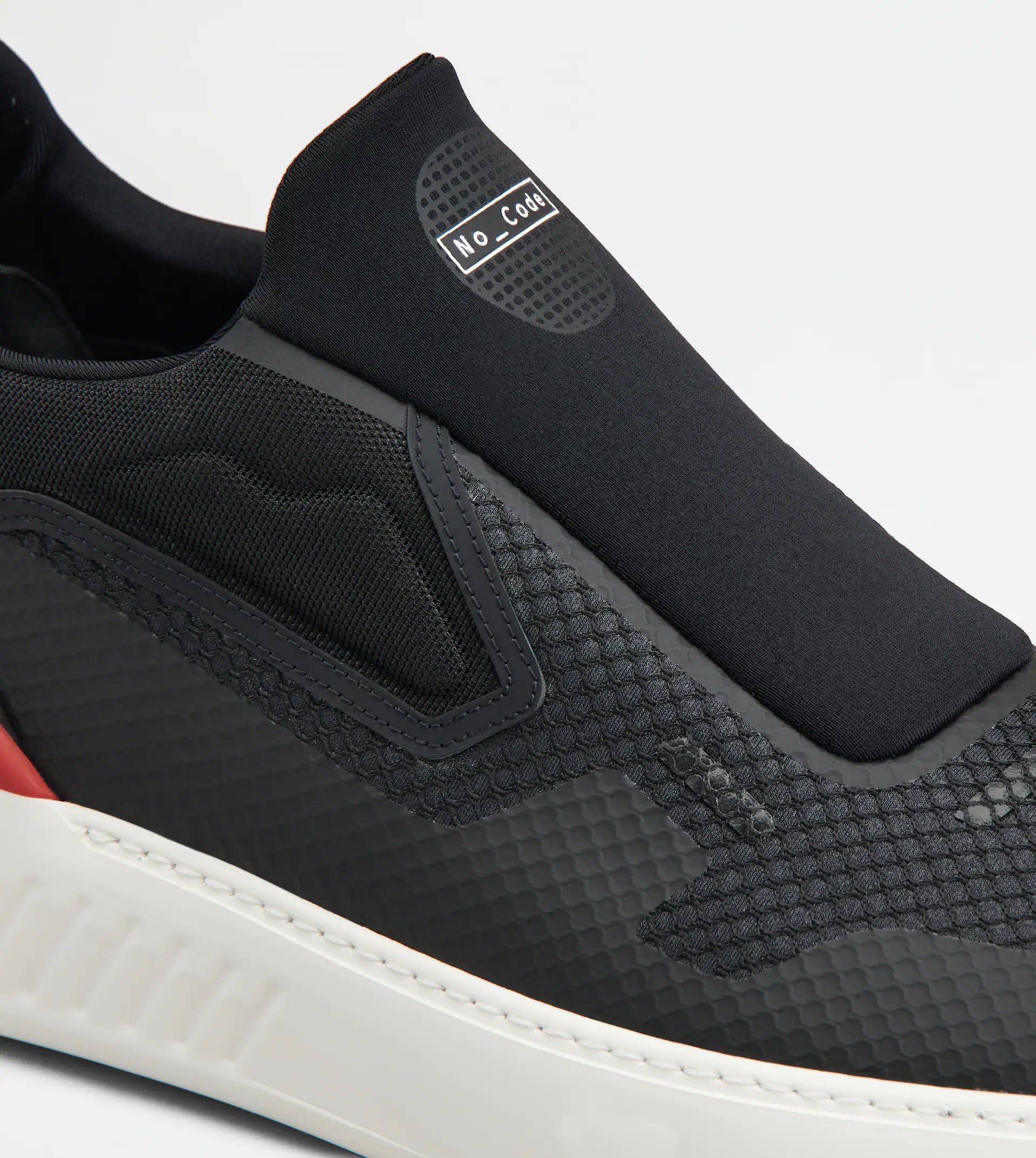 NO_CODE X SLIP-ON SHOES IN TECHNICAL FABRIC AND LEATHER - BROWN - 5