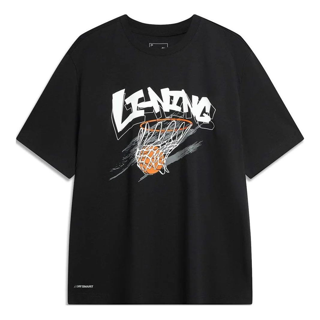 Li-Ning Hoops Graphic T-shirt 'Black' AHSU671-1 - 1
