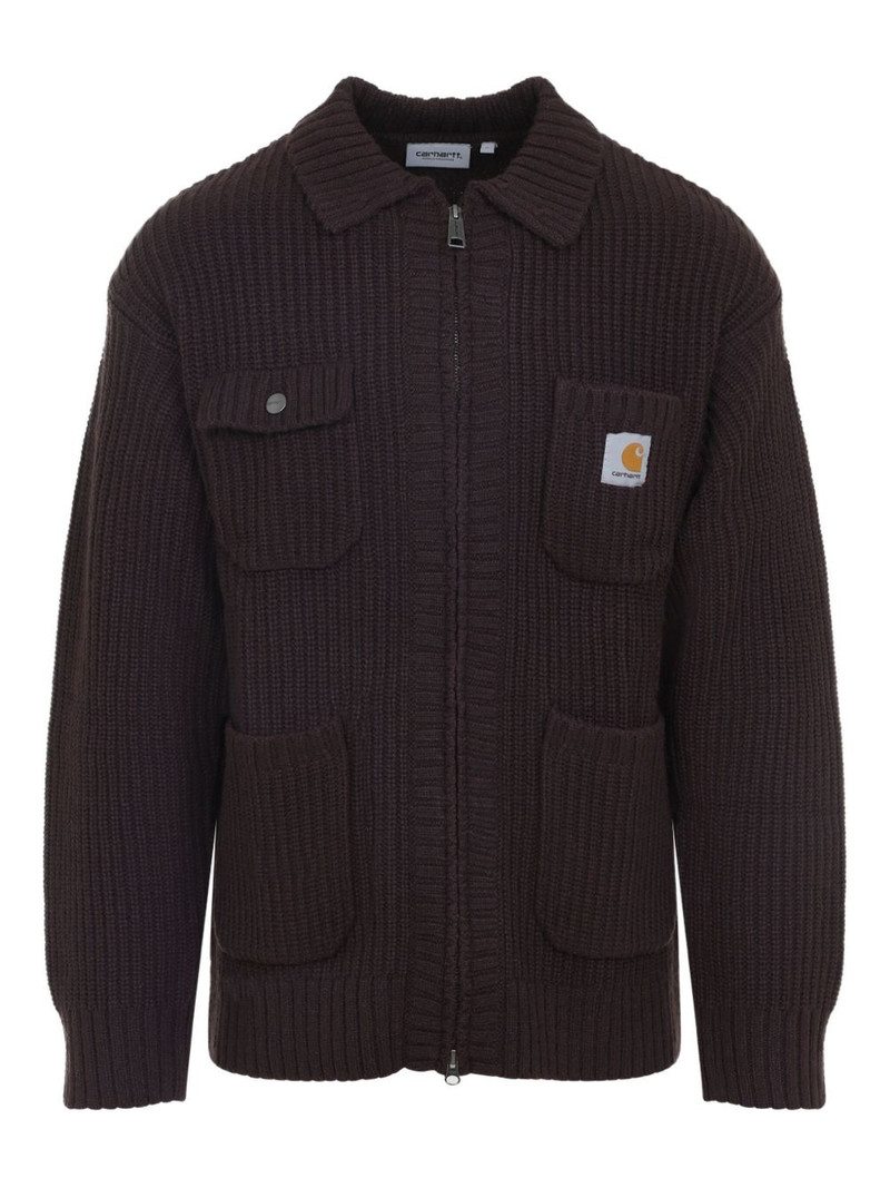 ribbed zip-up cardigan 1