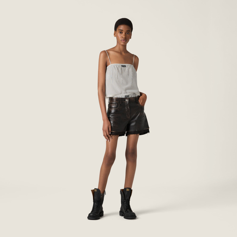 Miu Miu Nappa leather shorts outlook