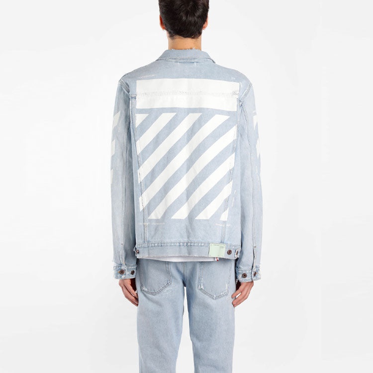 Off-White Classic Printing Jacket Denim Ordinary Version Blue OMYE001G20DEN0017101 - 4