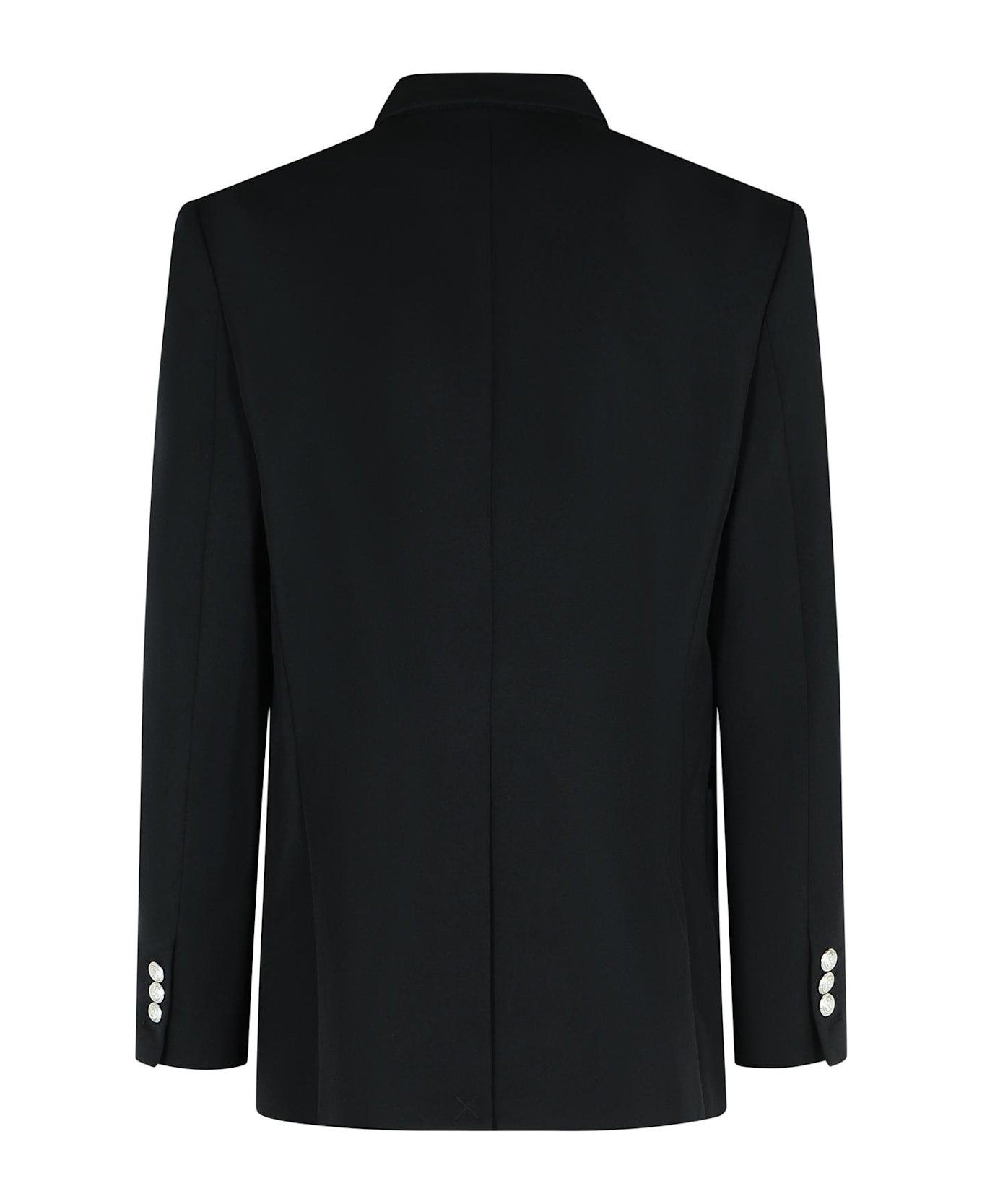 Black Virgin Wool Blazer - 3