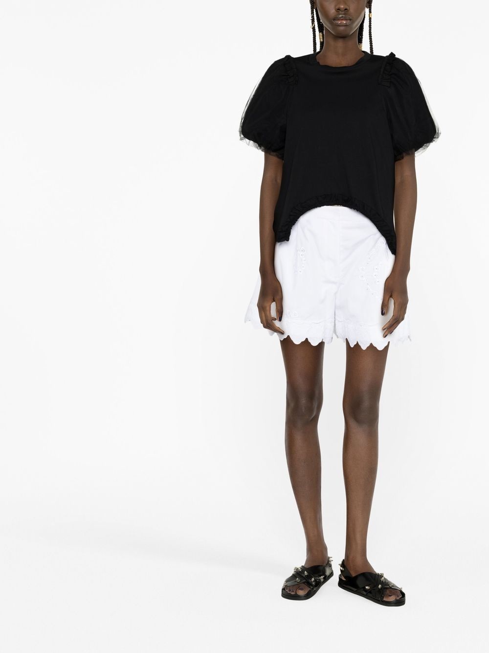 broderie-anglaise cotton shorts - 2