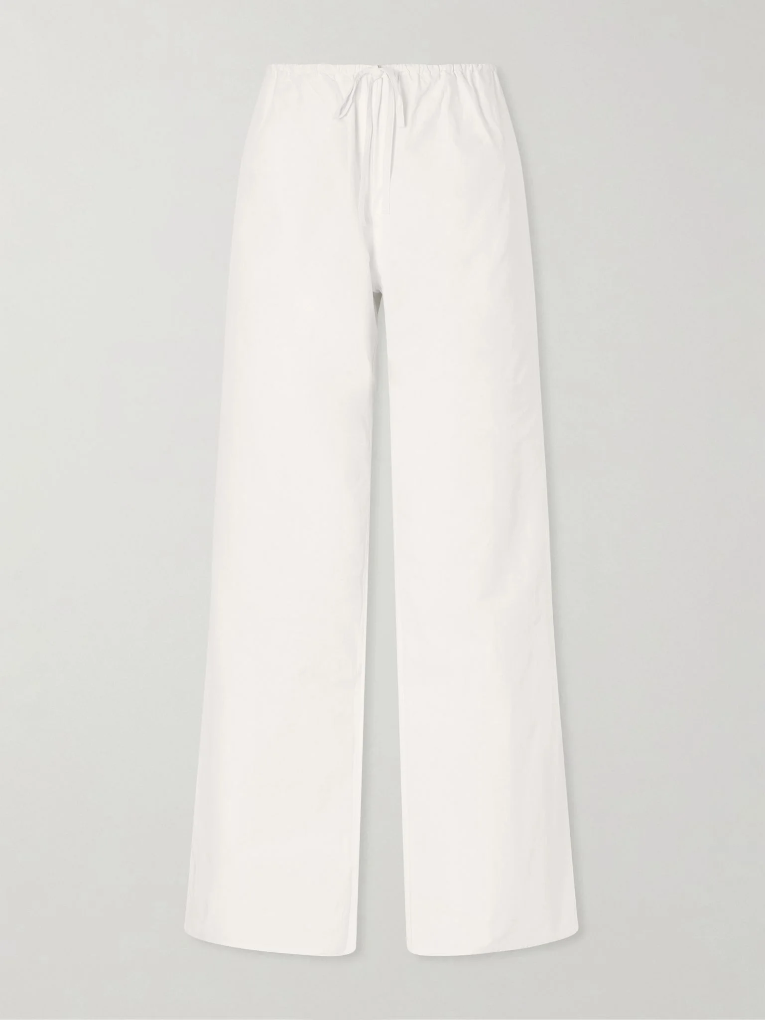 Drawcord cotton straight-leg pants White - 1