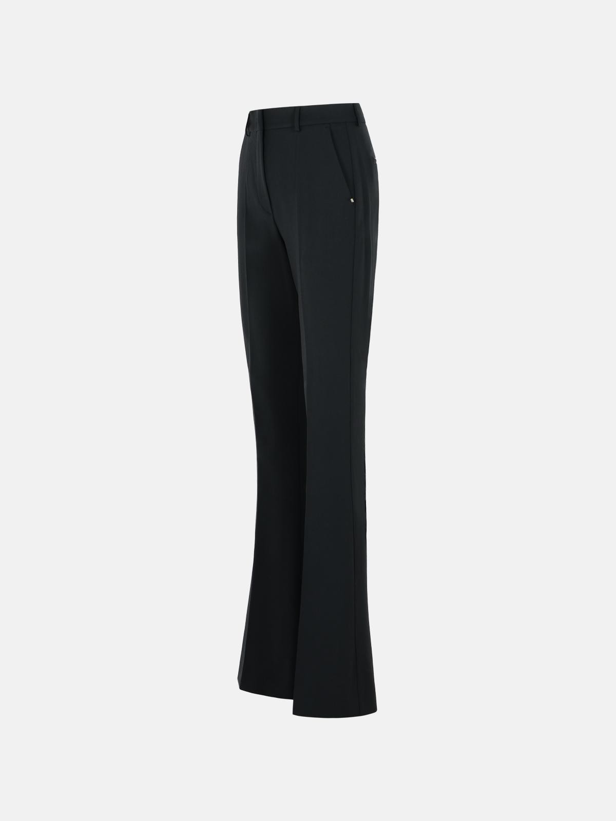 BLACK VIRGIN WOOL TROUSERS - 2