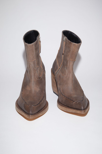 Acne Studios Leather ankle boots - Taupe grey outlook