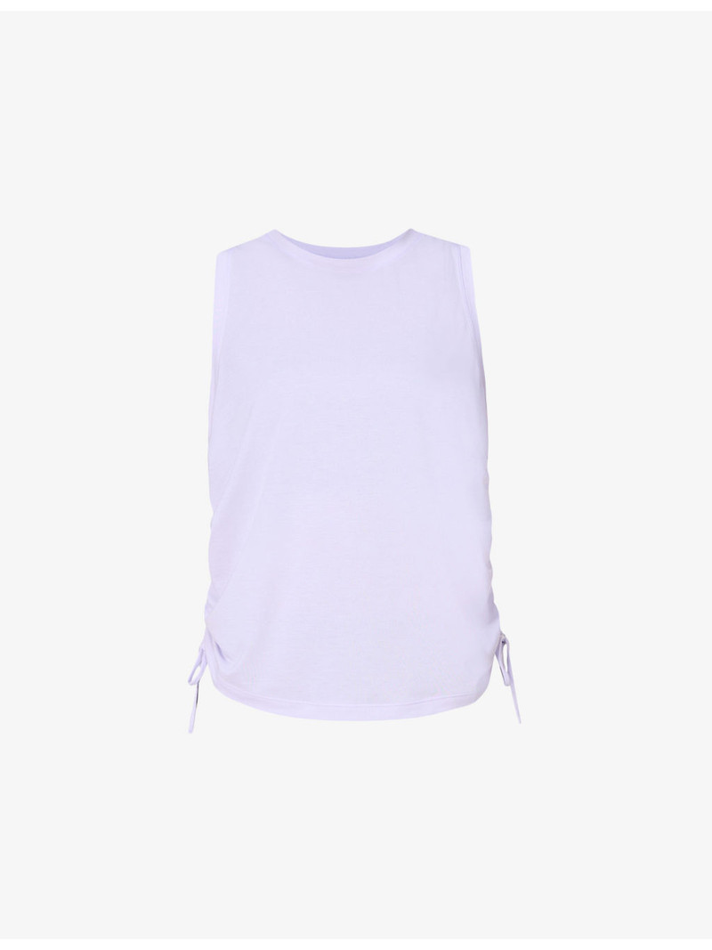Soft Flow Studio Side-Ruched Stretch-Woven Tank Top 1