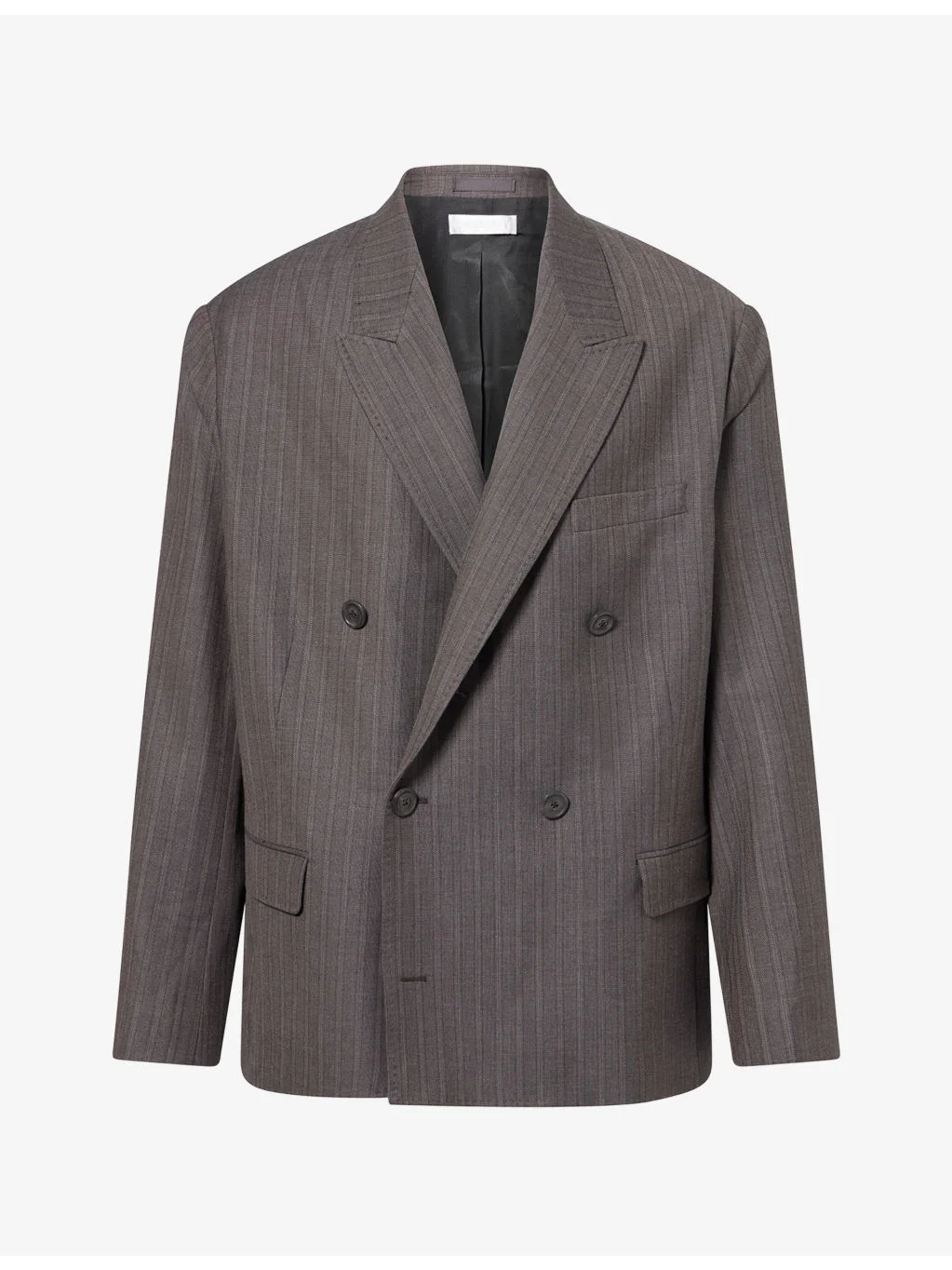 Halt Striped Double-Breasted Wool And Cotton Blazer - 1