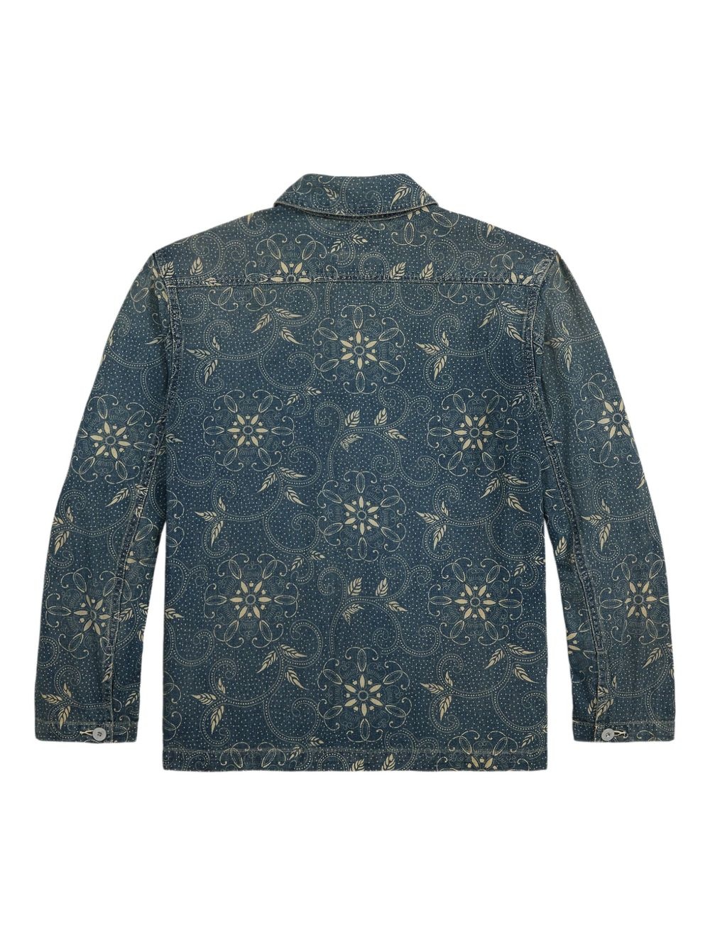 floral-print denim shirt - 2