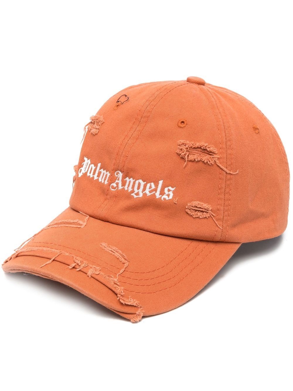 distressed logo-embroidered cap - 1