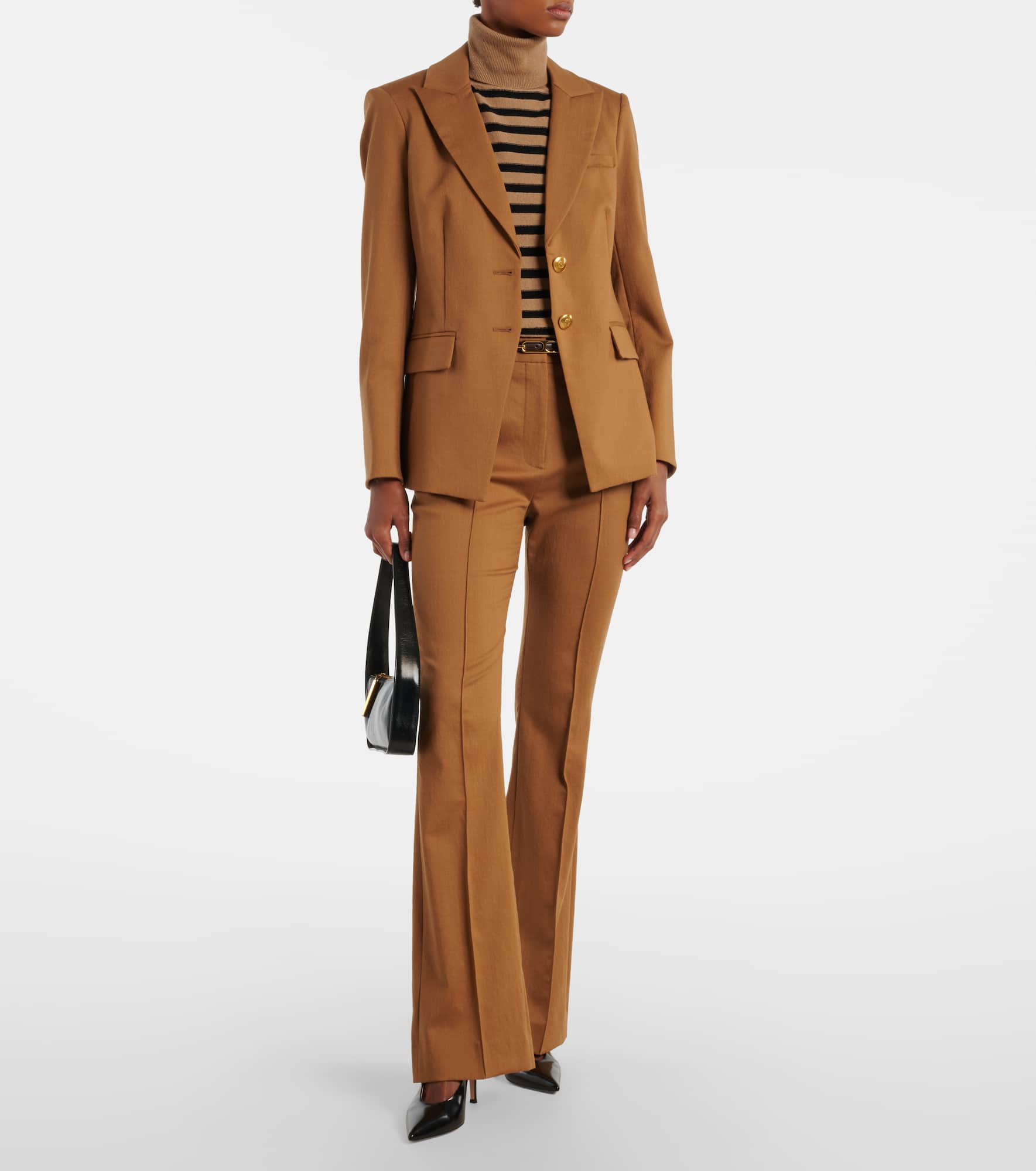 Gracie belted wool flared pants - 2