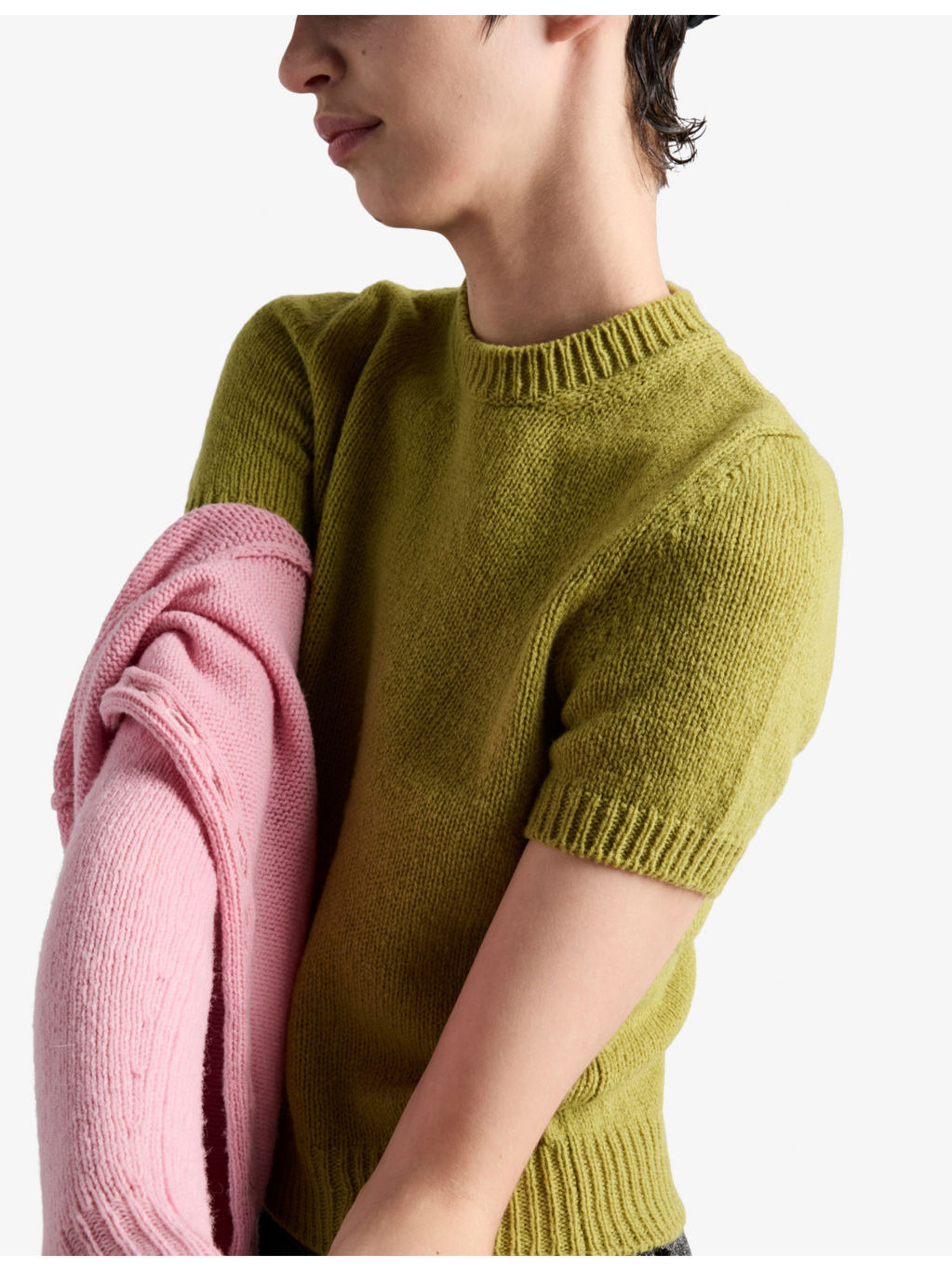 Short-Sleeve Knitted Cashmere Jumper - 5