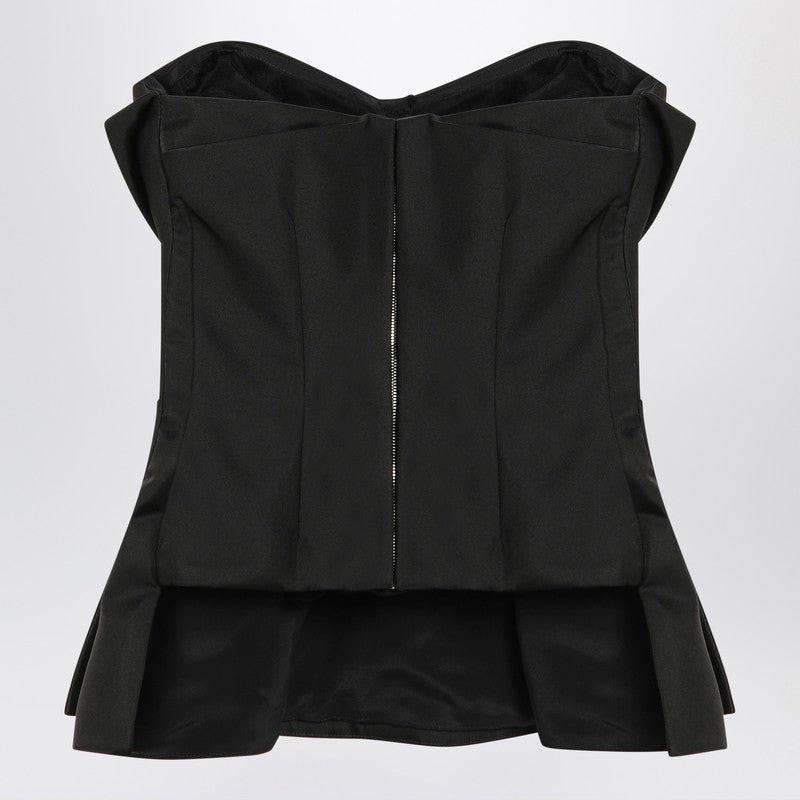 Alexander Mcqueen Black Corset Top In Silk Blend Women - 2