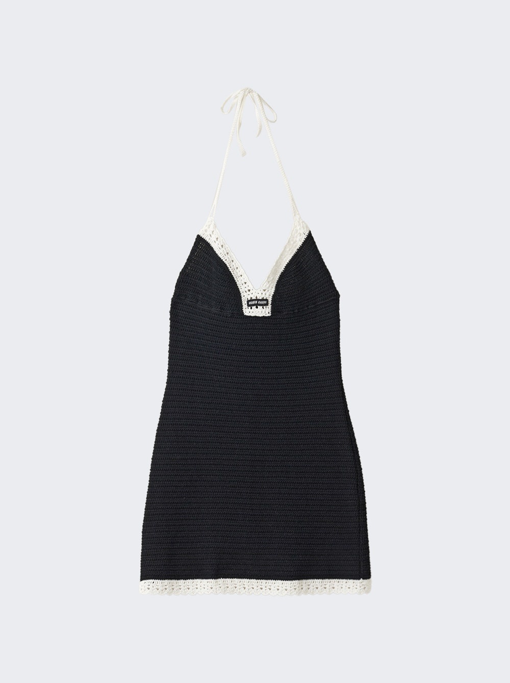 Crochet Mini Dress Black - 1