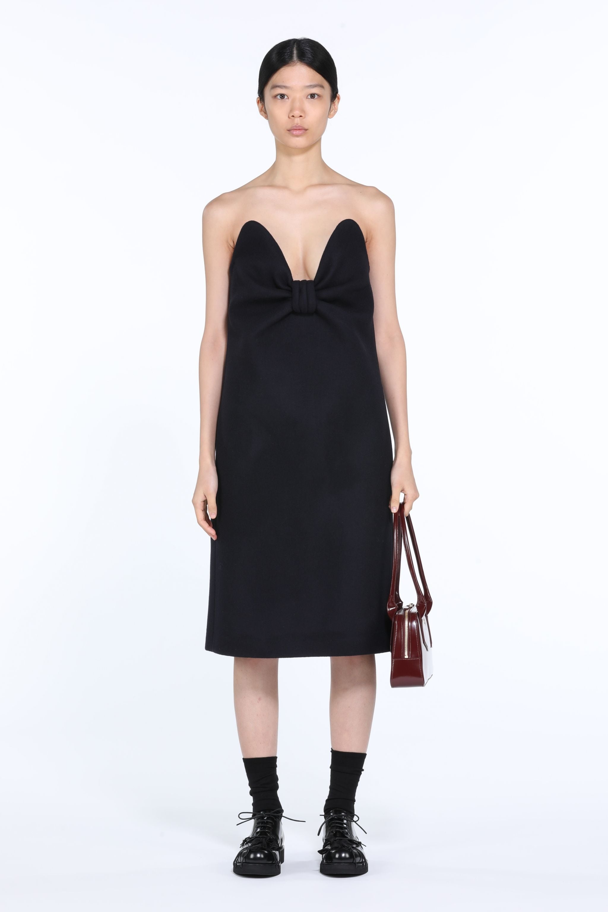 GATHERED MIDI DRESS - 4