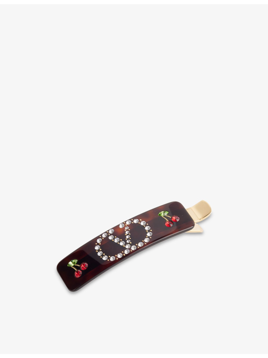 VLogo Signature Resin And Swarovski Crystal Hair Clip - 1