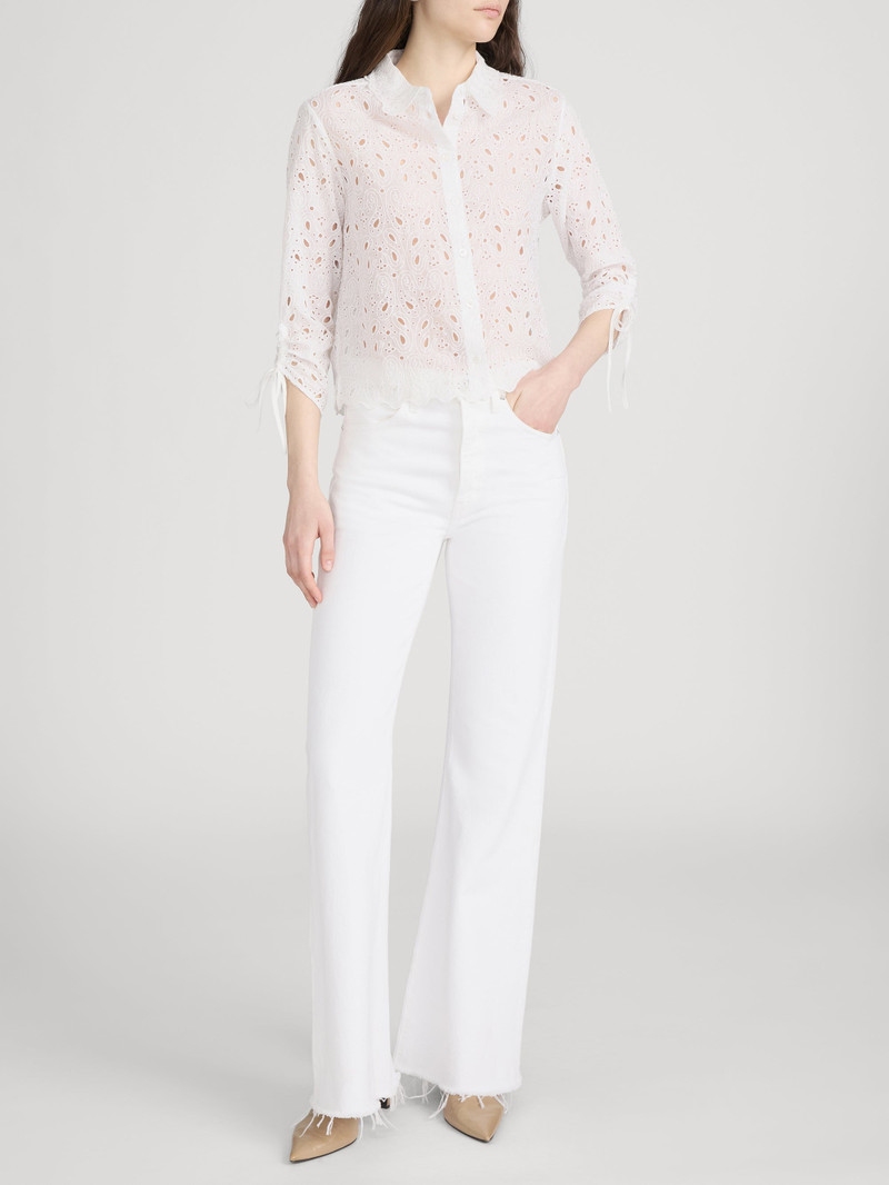 FRAME The Paisley Eyelet Cinch Sleeve Shirt outlook
