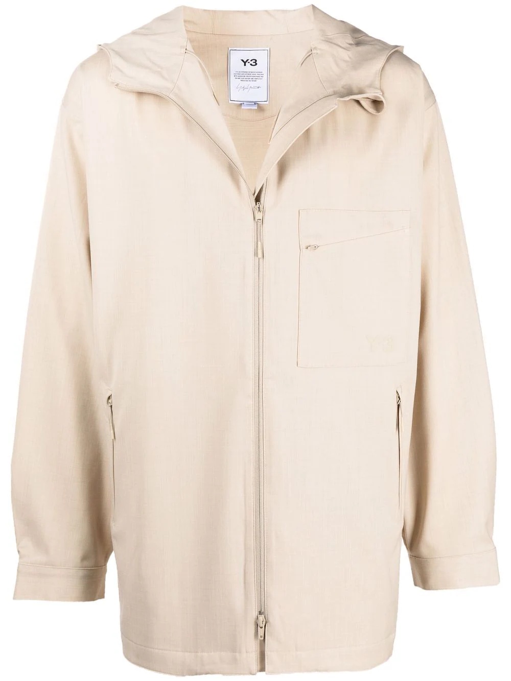 zip-up hooded coat - 1