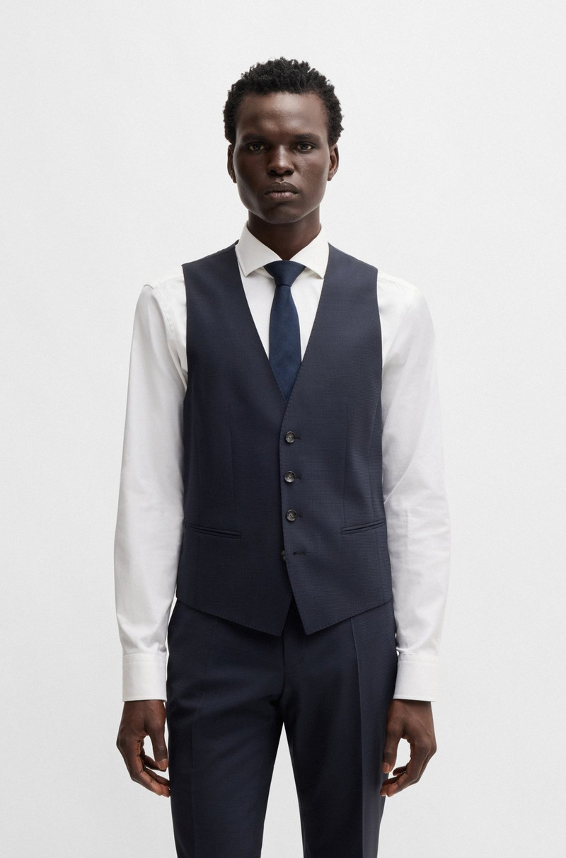 SLIM-FIT SUIT IN MICRO-PATTERNED WOOL 4