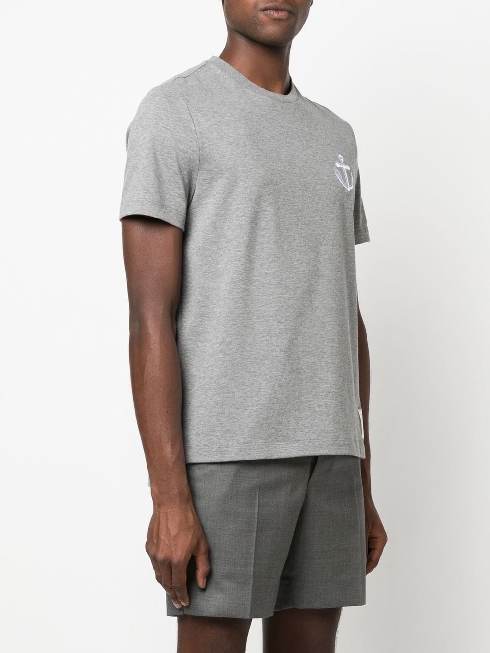 Anchor-embroidered cotton T-shirt - 3