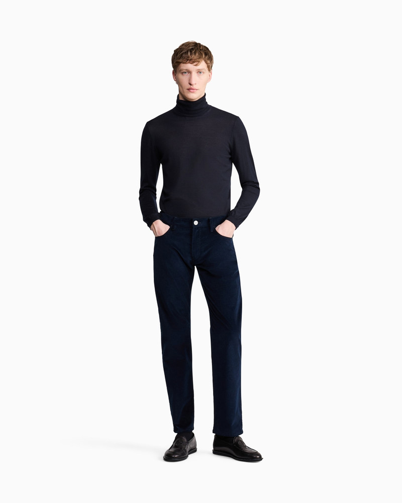 REGULAR-FIT, FIVE-POCKET TROUSERS IN COTTON AND CASHMERE 2