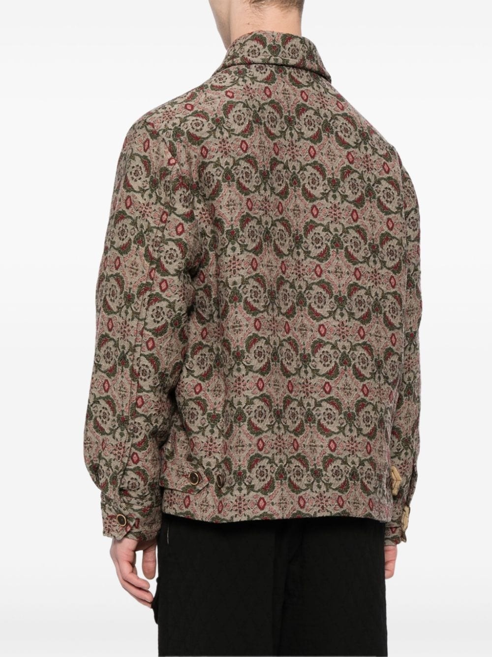 jacquard-pattern shirt jacket - 4