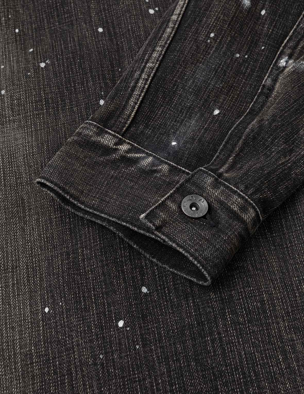 Leather Seagull Appliqué Relax Fit Denim Jacket - 14