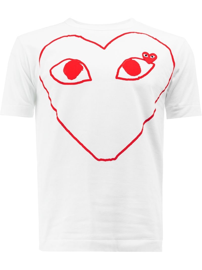 heart print T-shirt - 1